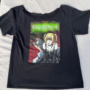 deathnote Graphic Black Crop Top